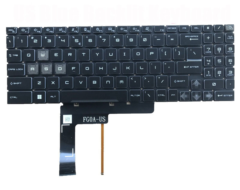 US Blue Backlit keyboard for MSI Bravo 15 C7VEK/C7VGK/C7VGP/C7VFP(MS-158N)