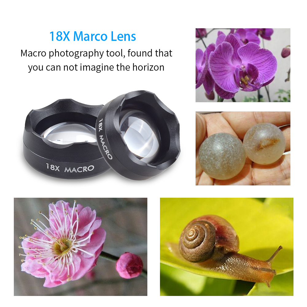 Professional photography Macro Lens HD 18X macro mobile phone lens for iPhone 6 7 8 Plus Huawei Honor Xiaomi Android IOS smartphone