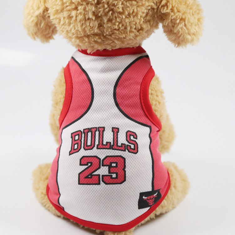 white&red bulls 23 Spring Summer World Cup soccer basketball Dog clothes pet clothes vest