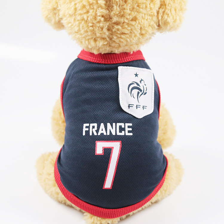  Navy France 7, Spring Summer World Cup soccer basketball Dog clothes pet clothes vest