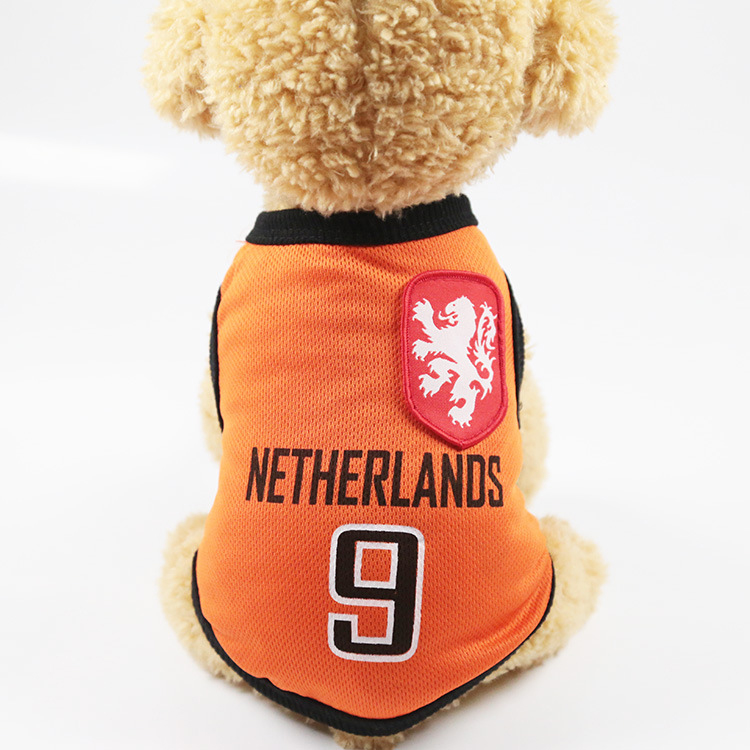  orange netherlands 9 Spring Summer World Cup soccer basketball Dog clothes pet clothes vest