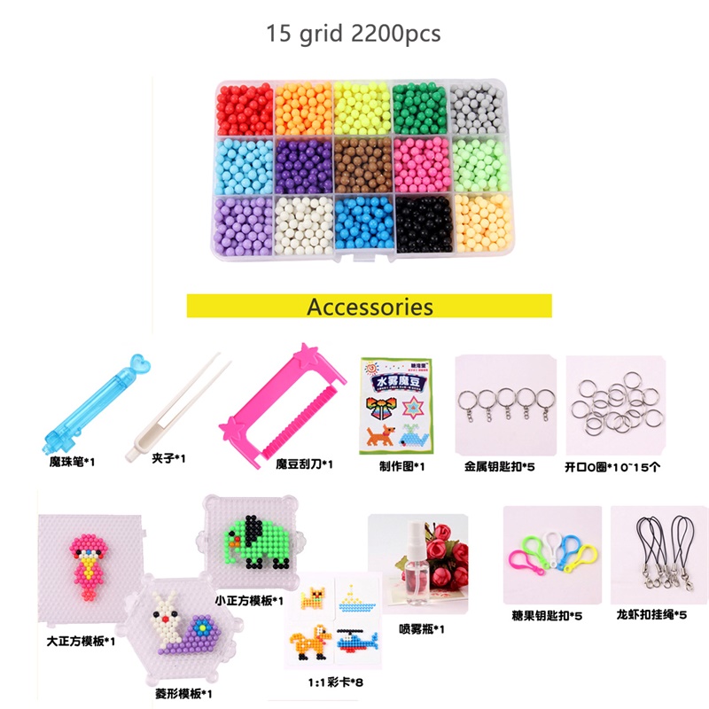 24 Colors DIY Water Spray Magic Aqua Beads Hand Making 3D Aquabeads Puzzle Educational Toys for Children Kit Ball Game W001