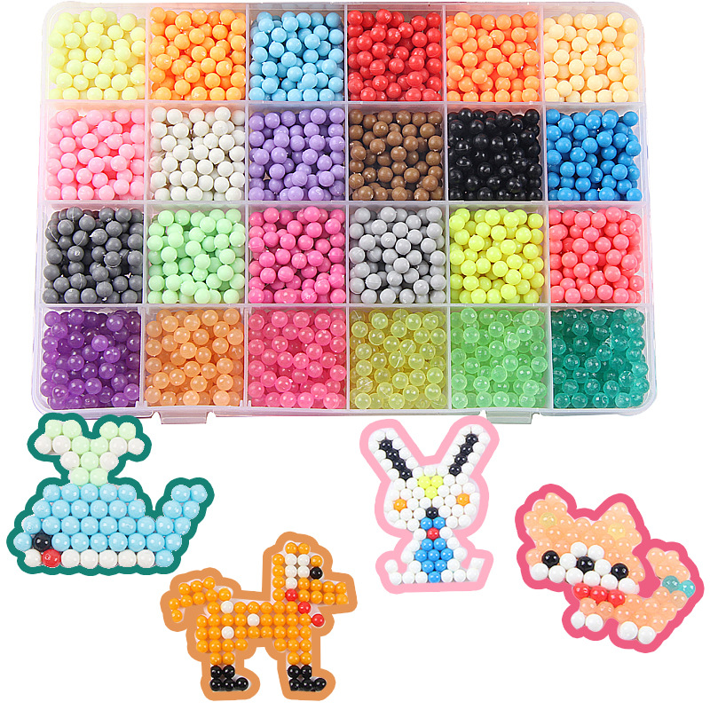 24 Colors DIY Water Spray Magic Aqua Beads Hand Making 3D Aquabeads Puzzle Educational Toys for Children Kit Ball Game W001