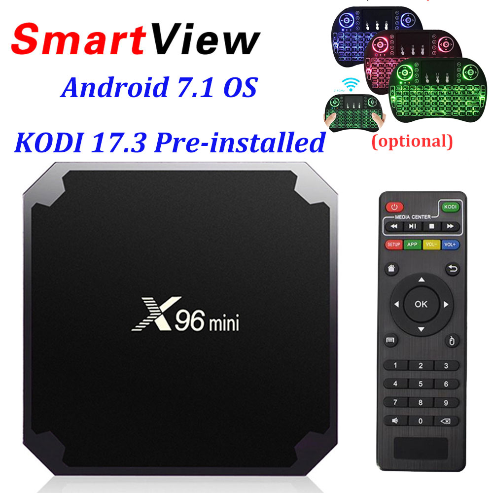 X96 mini Android 7.1 Smart TV BOX 2GB 16GB 1GB 8GB Amlogic S905W Quad Core support 4K 30tps 2.4GHz WiFi X96mini IPTV Set top box