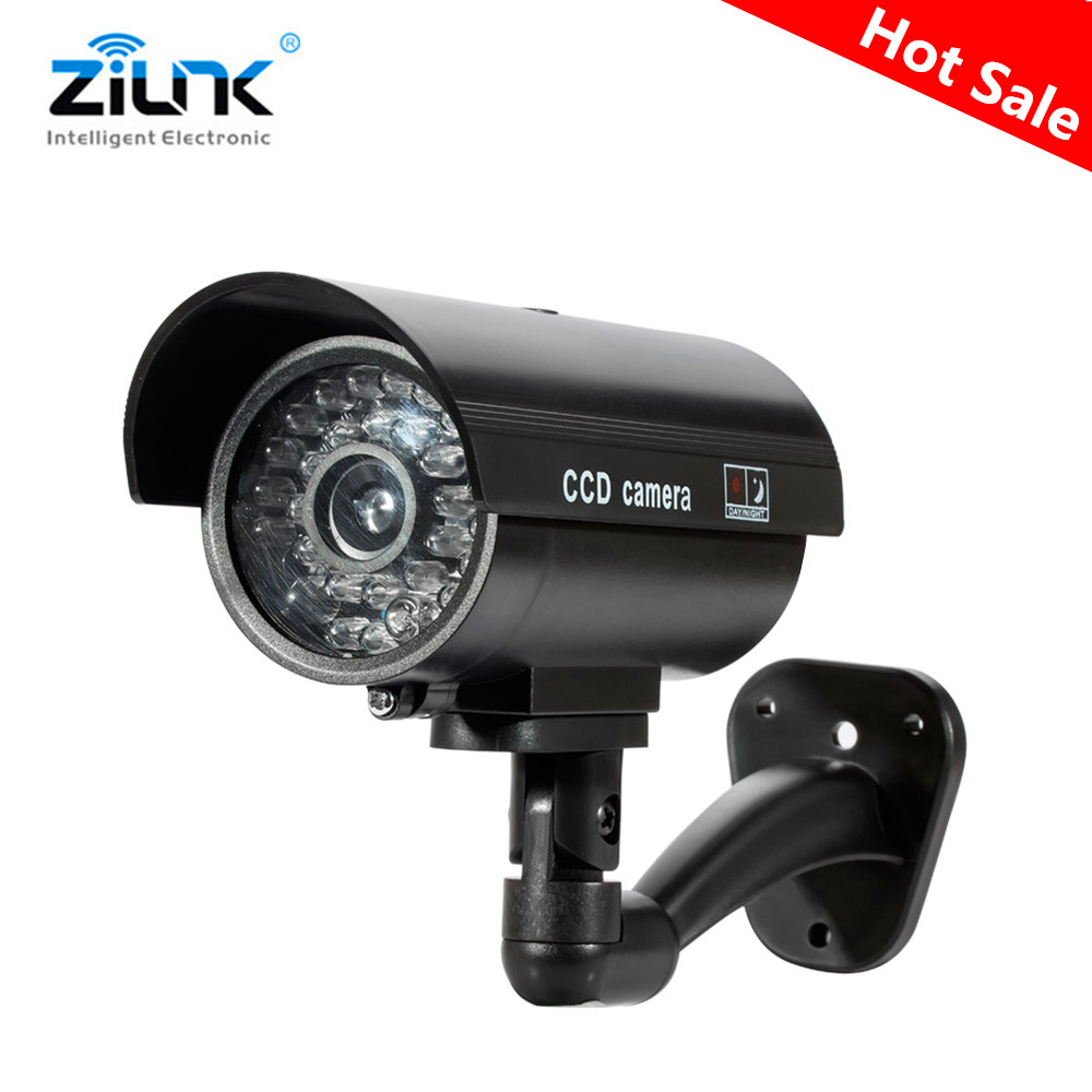 Fake Dummy Bullet Waterproof Outdoor Indoor Security CCTV Surveillance Camera Flashing Red LED