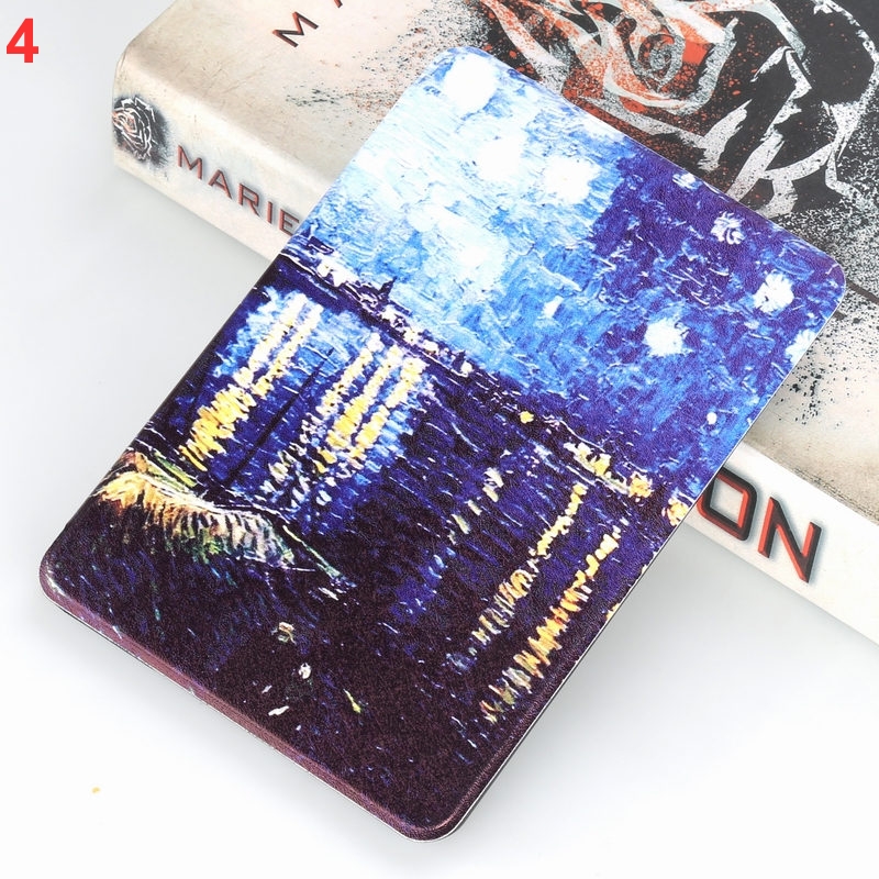 Universal Cover for Amazon Kindle Paperwhite 4 (2018 released 10th)Van Gogh Design Skin Auto Wake Up/Sleep 6 Inch E-book Case