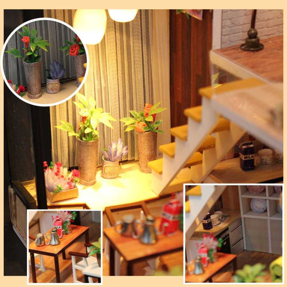 DIY Doll House Miniature Dollhouse With Furnitures Wooden House Miniaturas Toys For Children New Year Christmas Gift
