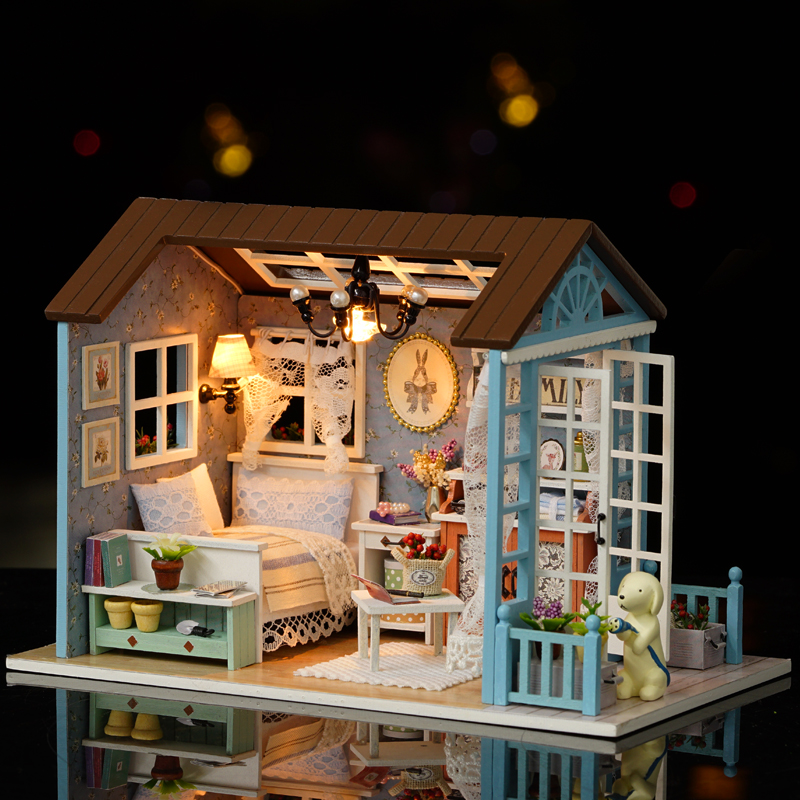 Handmade Doll House Furniture Miniatura Diy Doll Houses Miniature Dollhouse Wooden Toys For Children Grownups Birthday Gift