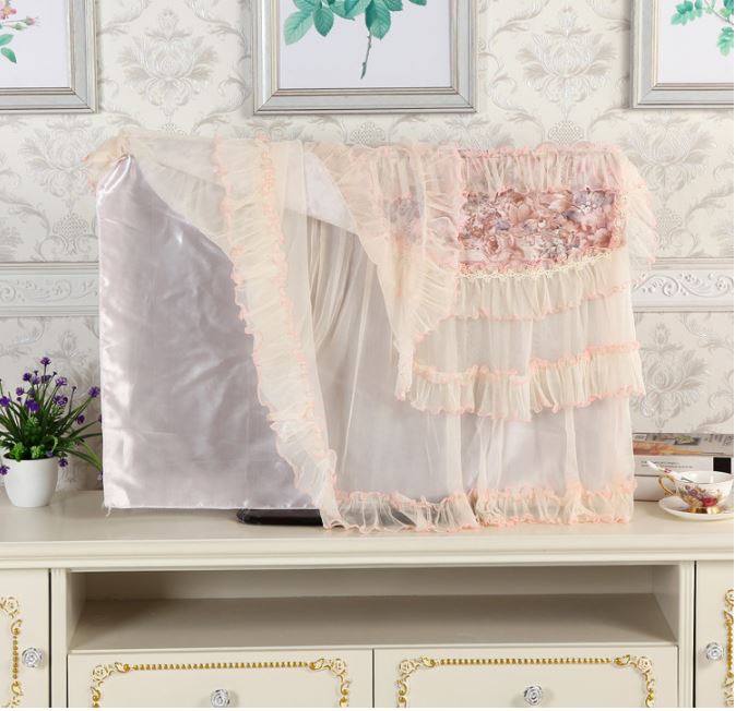 32,37,42,47,52,55,60,65inch Hand-made TV dust cover, LCD LED and All-In-One Desktop dust Cover-High-grade Jacquard fabric Lace flower ShuiJiangNan