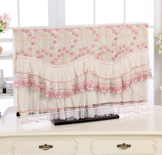 32,37,42,47,52,55,60,65inch Hand-made TV dust cover, LCD LED and All-In-One Desktop dust Cover-Fashion Lace flower