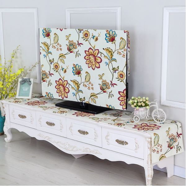 32,37,42,47,52,55,60,65inch Hand-made TV and TV cabinet dust cover, LCD LED and All-In-One Desktop dust Cover for TCL,SONY,SAMSUNG,Element,Sceptre HDTV LED TV and  All-In-One Desktop----Pattern: Flowers