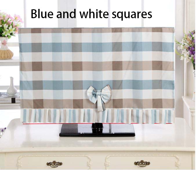 32,38,40,42,47,50,55,60 inch Hand-made LED TV dust cover, LCD LED and All-In-One Desktop dust Cover for Sony,TCL,Samsung,Sceptre,Element Blue and white squares,brown and white squares,green and white squares