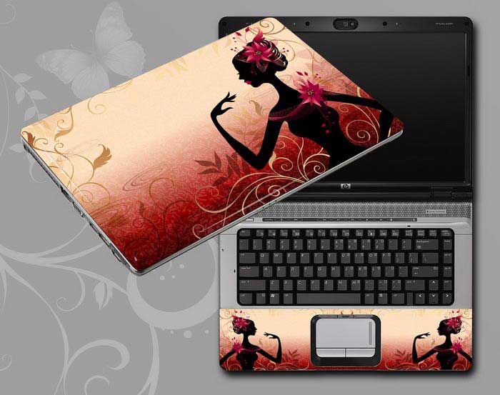 decal Skin for MSI GT72S Dominator Pro G Dragon-004 Flowers and women floral laptop skin
