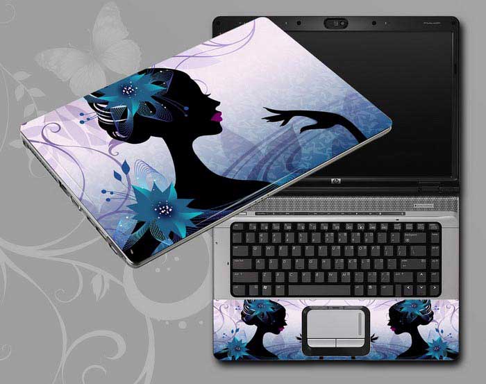 decal Skin for HP OMEN 17-ck2024nf Flowers and women floral laptop skin