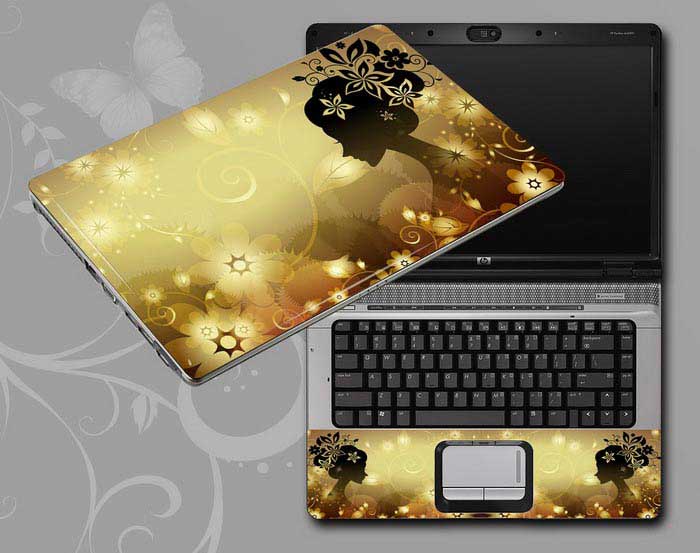 decal Skin for ASUS Chromebook Flip C214MA Flowers and women floral laptop skin