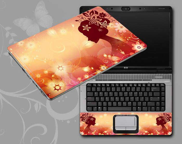 decal Skin for HP OMEN 17-an014dx Flowers and women floral laptop skin