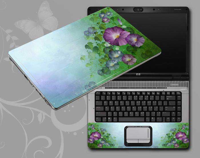 decal Skin for ASUS X54C-ES91 Flowers, butterflies, leaves floral laptop skin