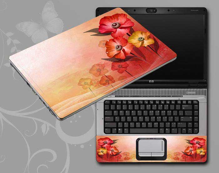 decal Skin for ASUS N73Jn Flowers, butterflies, leaves floral laptop skin
