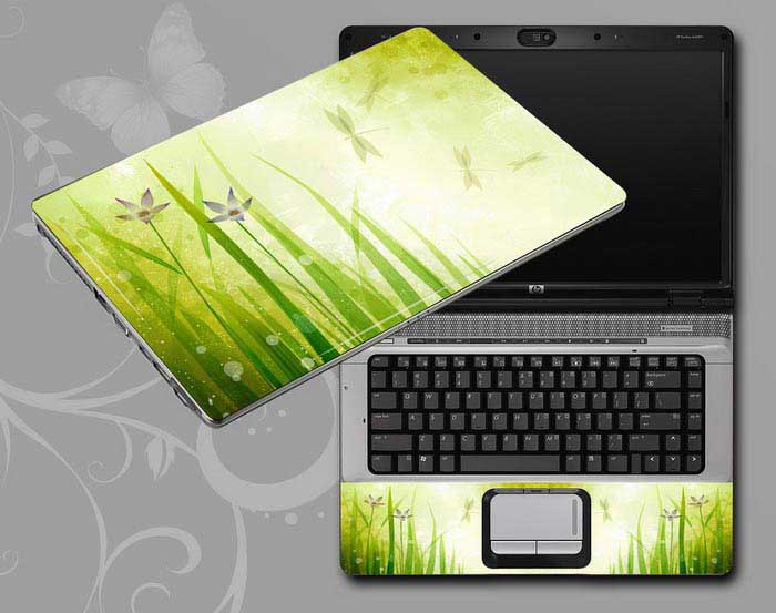 decal Skin for MSI GT83VR Titan SLI-212 Flowers, butterflies, leaves floral laptop skin