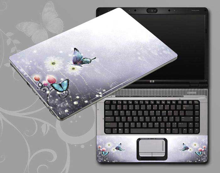 decal Skin for ACER Aspire E5-551 Flowers, butterflies, leaves floral laptop skin