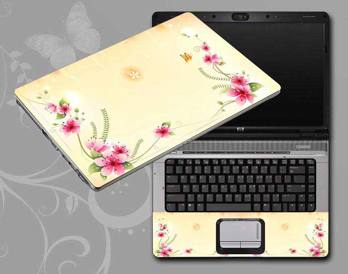 decal Skin for ASUS S56CB-XO083H Vintage Flowers, Butterflies floral laptop skin