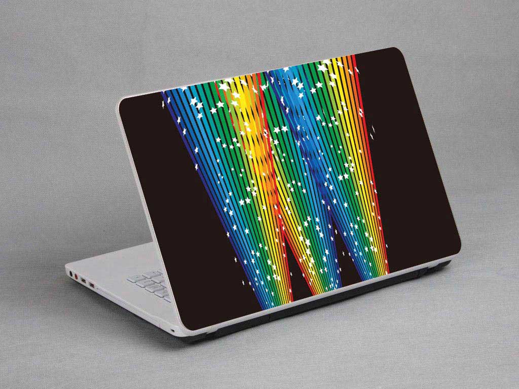 decal Skin for APPLE MacBook Air MC965LL/A Bubbles, Colored Lines laptop skin