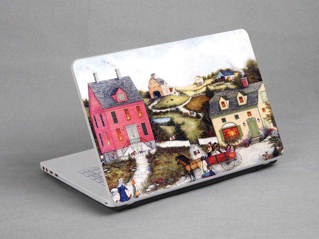 decal Skin for SAMSUNG Notebook 7 spin 15.6 NP740U5M Oil painting, town, village laptop skin