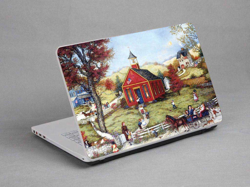 decal Skin for SAMSUNG Series 6 NP600B4C-A01FR Oil painting, town, village laptop skin