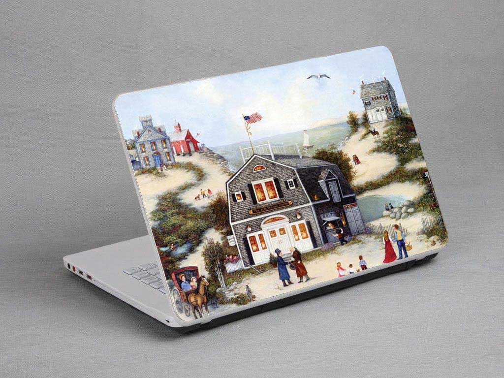 decal Skin for ACER Aspire E1-570 Oil painting, town, village laptop skin