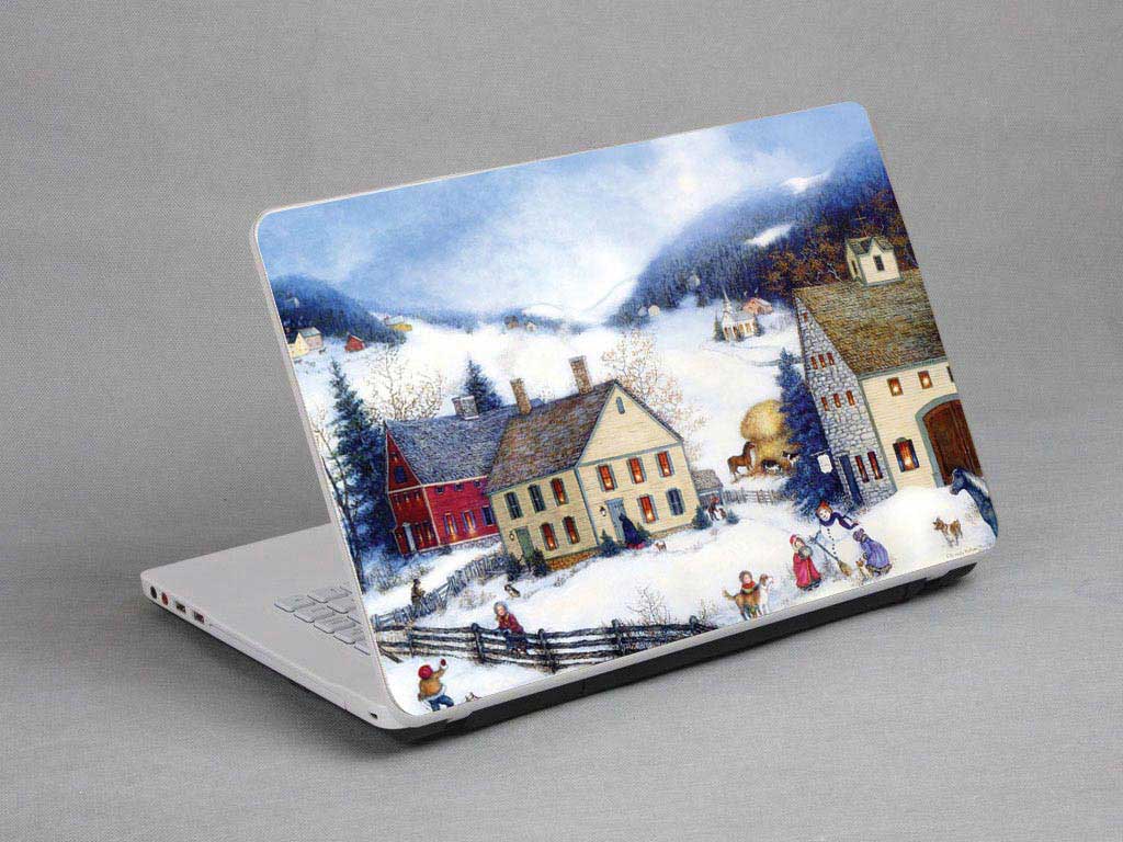 decal Skin for DELL Inspiron 14 14-3452 Oil painting, town, village laptop skin