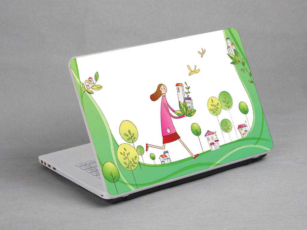 decal Skin for SAMSUNG Notebook 5 15.6 NP500R5L-M02US Cartoons, balloons, birds, houses laptop skin