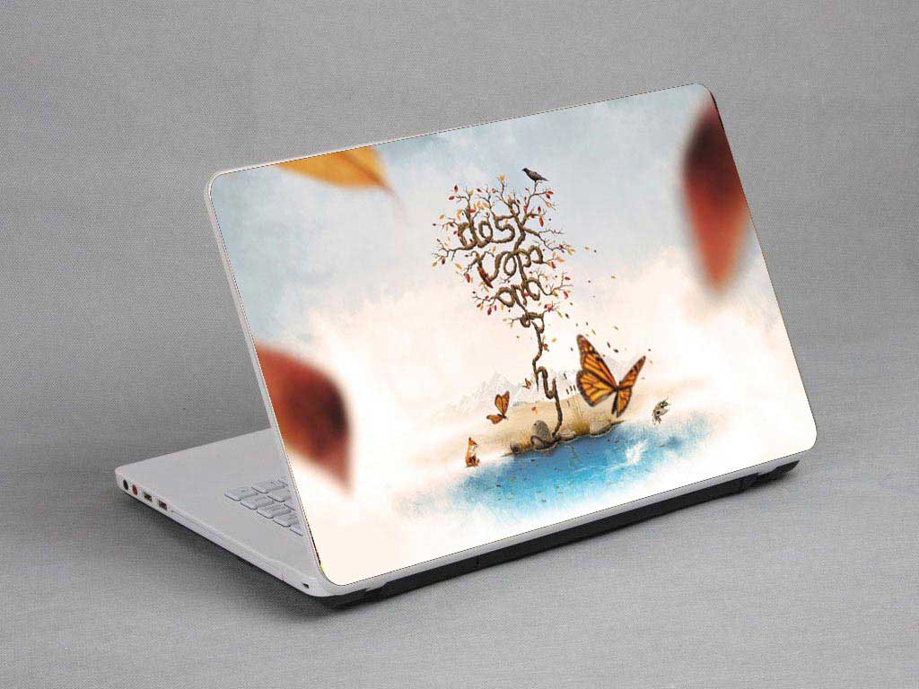 decal Skin for LENOVO IdeaPad Flex 15 Trees, butterflies, birds. laptop skin