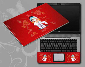 Red, Beijing Opera,Peking Opera Make-ups Laptop decal Skin for MSI GF75 Thin 9SD 53519-179-Pattern ID:179