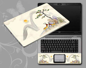 Chinese ink painting mountain, fawn, pine tree Laptop decal Skin for ASUS VivoBook 17 X705QR 17043-2-Pattern ID:2