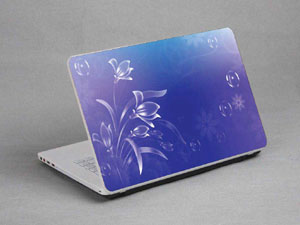 Transparent flowers floral Laptop decal Skin for CLEVO W940KU 9301-472-Pattern ID:471