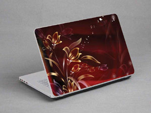 Transparent flowers floral Laptop decal Skin for CLEVO W940KU 9301-474-Pattern ID:473