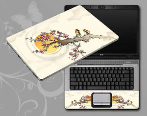 Chinese ink painting bird on the flower tree Laptop decal Skin for TOSHIBA Qosmio X70-ABT2G22 7156-5-Pattern ID:5