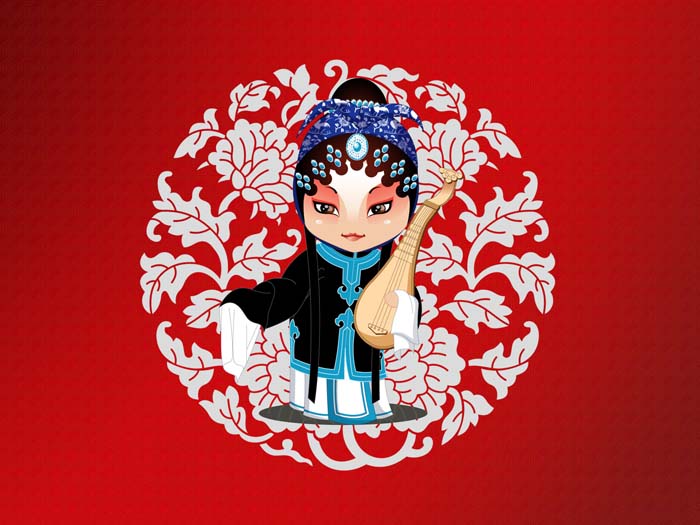 Red, Beijing Opera,Peking Opera Make-ups Mouse pad for HP 14-cf3004ur 