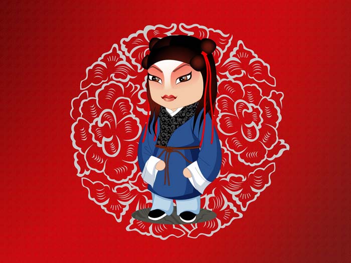 Red, Beijing Opera,Peking Opera Make-ups Mouse pad for HP 14-ck0018tx 
