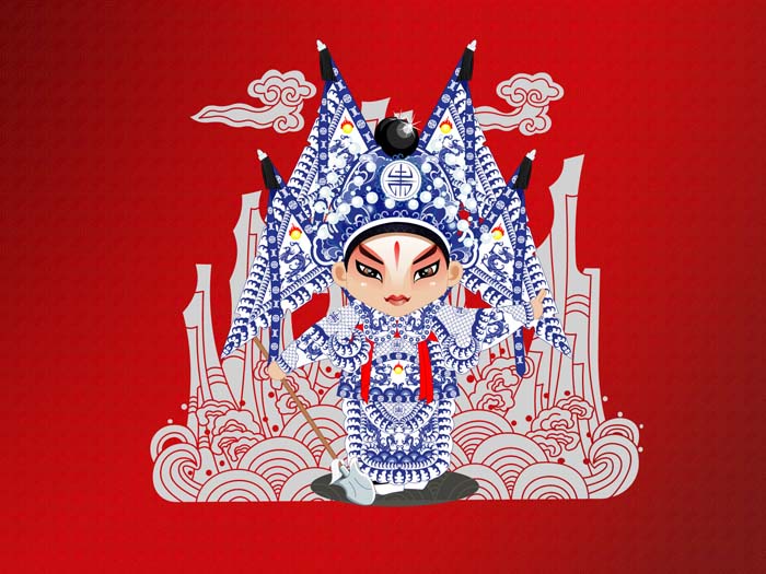 Red, Beijing Opera,Peking Opera Make-ups Mouse pad for HP 14-ac132tx 