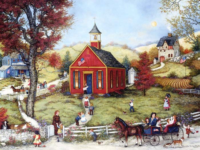 Oil painting, town, village Mouse pad for FUJITSU LIFEBOOK SH782 