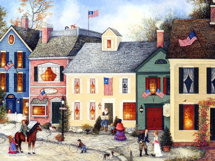 Oil painting, town, village Mouse pad for ASUS K52F-RGR8 