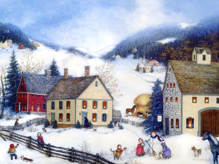 Oil painting, town, village Mouse pad for FUJITSU LIFEBOOK E751 (vPro) 