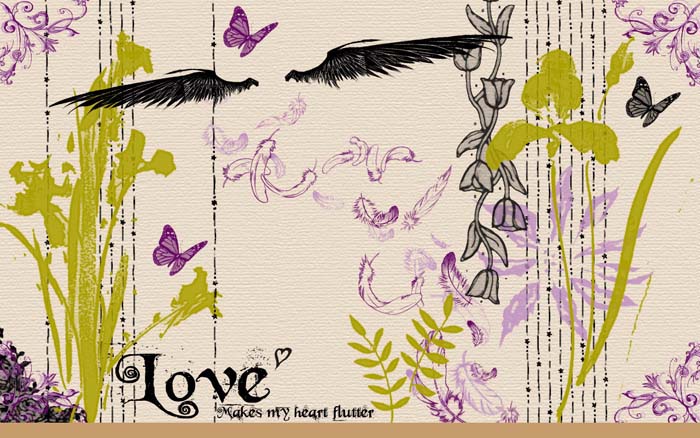 Leaves, flowers, butterflies floral Mouse pad for ASUS B43S-XH71 