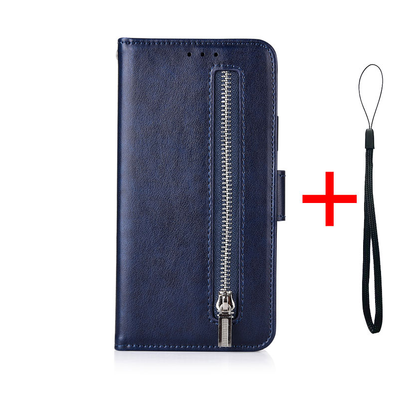 Mobile cell phone case cover for HUAWEI Honor 8S Zipper Flip Wallet Leather Fundas Soft TPU Card Holder 