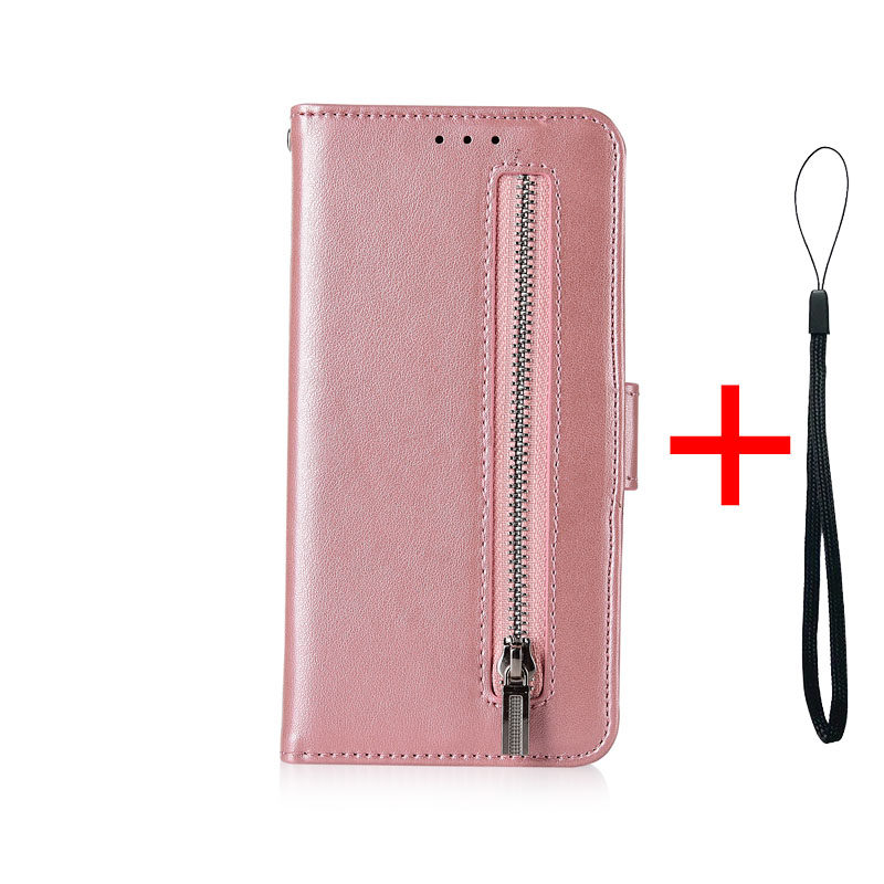 Mobile cell phone case cover for HUAWEI Honor 8S Zipper Flip Wallet Leather Fundas Soft TPU Card Holder 