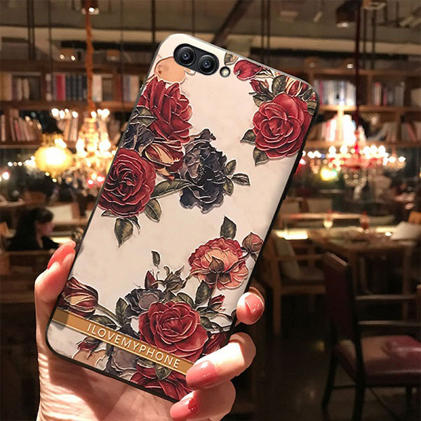 Mobile cell phone case cover for APPLE iPhone 6 3D Flowers Black 