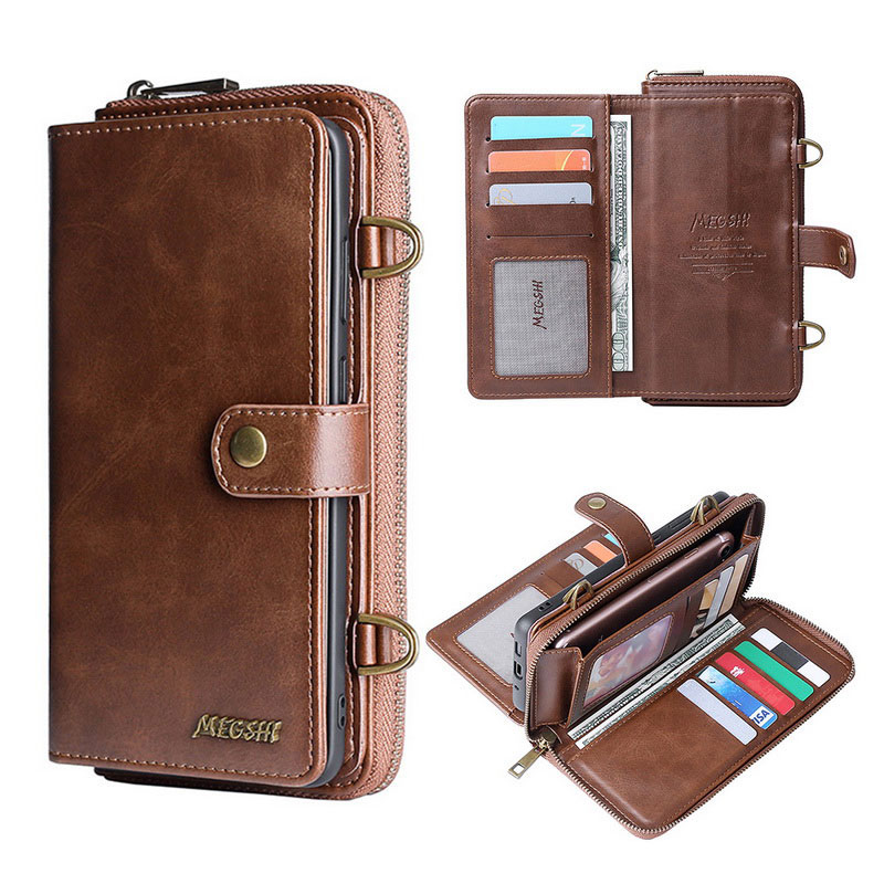 Mobile cell phone case cover for HUAWEI P40 Wallet Flip Leather handbag with shoulder strap 