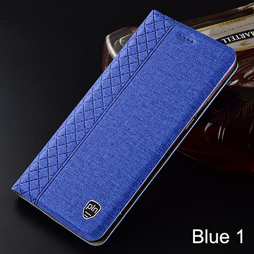 Mobile cell phone case cover for LG K40 Plaid style Canvas pattern Leather Flip Cover 