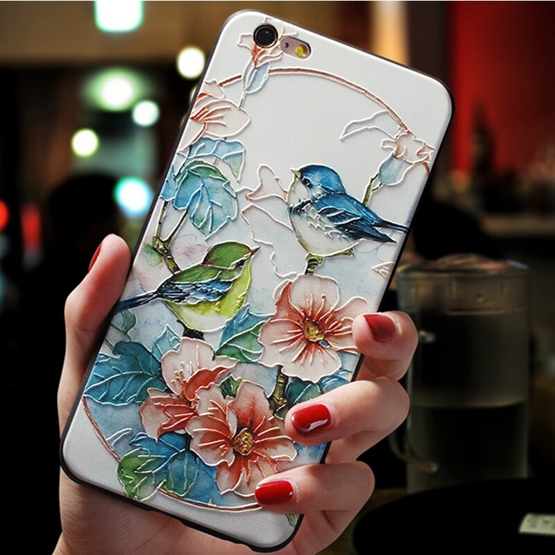 Mobile cell phone case cover for SAMSUNG Galaxy S8 3D Emboss Flower Case 